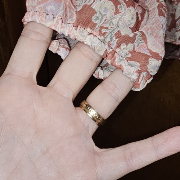 Lauren Conrad Sheer Pink Blouse with multi color Design Motif. - Picture 5 of 5